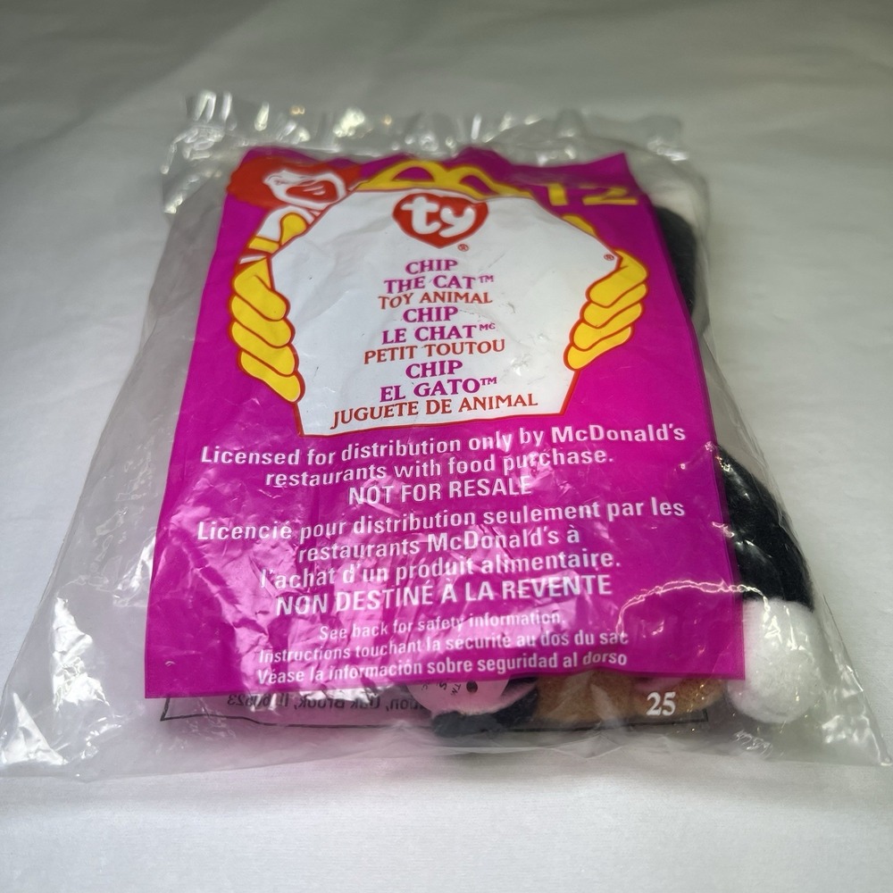 TY  Beanie Babies Chip The Cat SEALED HAPPY MEAL‎ TOY McDonalds COLLECTIBLE